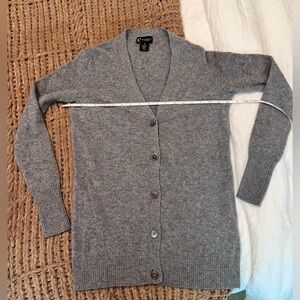 C by Bloomingdale's Cashmere Heather Gray Cardigan Sweater Medium